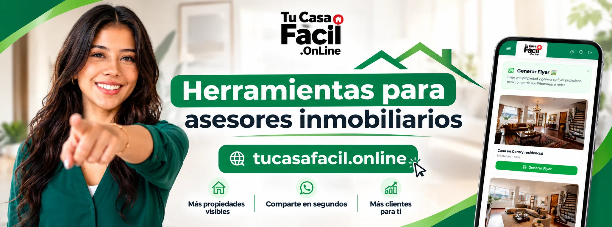 Vale, asesora de TuCasaFácil.Online, invita a usar las herramientas para asesores inmobiliarios en tucasafacil.online
